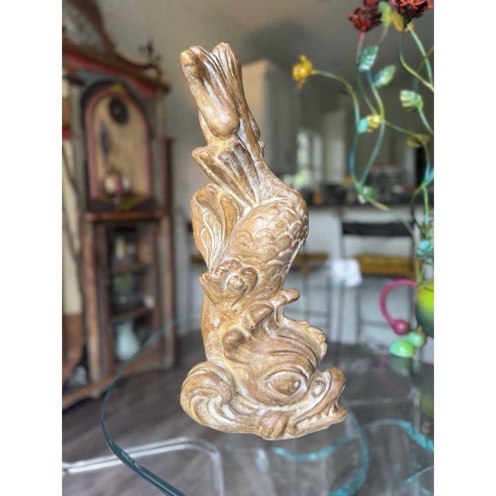 Vintage Chapman 1972 Koi Fish Sculpture Fountain‎ Or Lamp Base Cast Stone